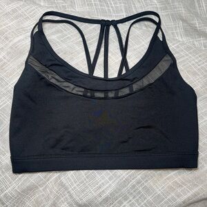 Victoria's Secret Black Strappy Sports Bra with Mesh Detail